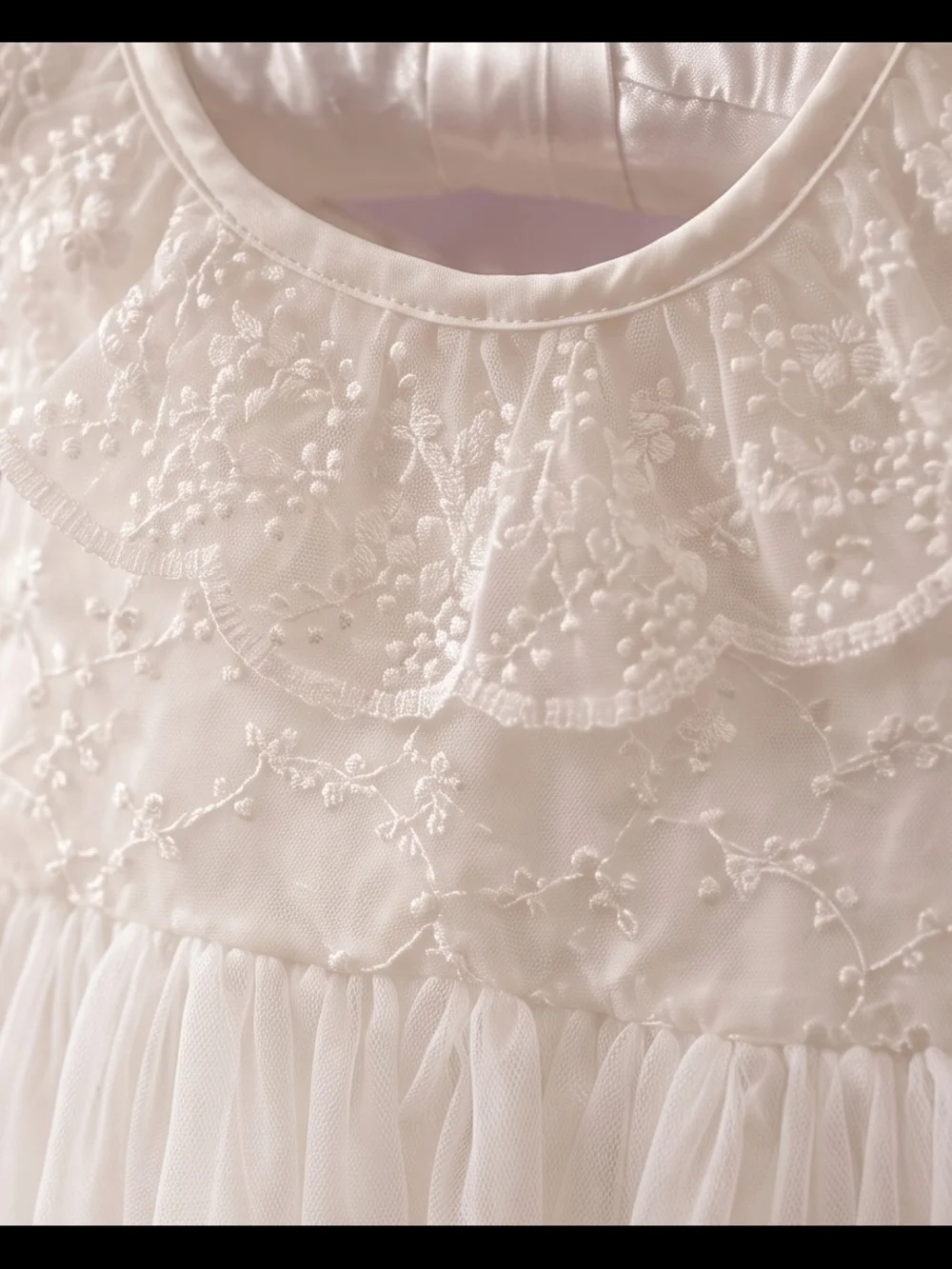 Classic White Lace Tulle Kids Dress